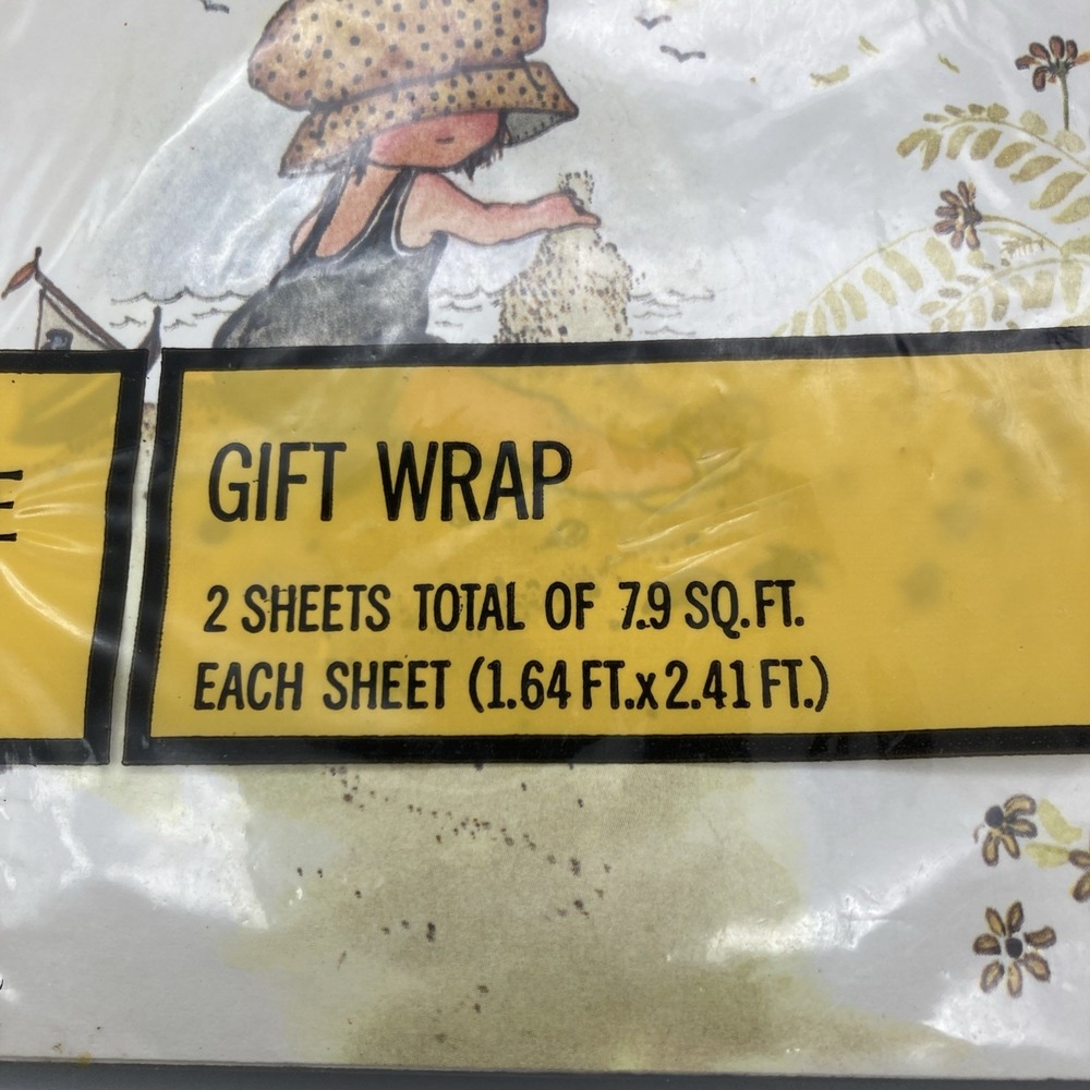 Vintage Holly Hobbie American Greeting Gift Wrap Wrapping Paper Girl Birthday - Picture 4 of 4